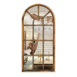 DEENZ 35X71Cm Brushed Copper Bronze Arched Window Style Wall Mirror