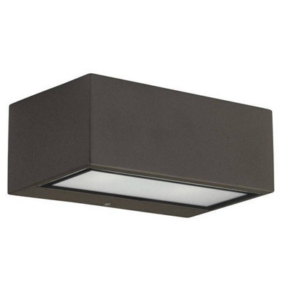 Luminosa Lighting Luminosa Nemesis Aluminium 1 Light Outdoor Wall Light Brown Ip44 - image 1