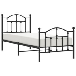 Berkfield Metal Bed Frame With Headboard And Footboard Black 90X190 Cm - thumbnail 3