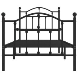Berkfield Metal Bed Frame With Headboard And Footboard Black 90X190 Cm - thumbnail 5