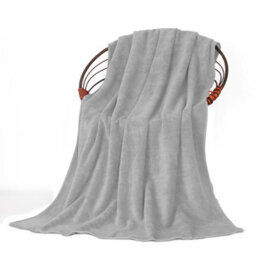 Oxford Homeware Reversible Throw Blanket Soft Warm & Sofa, Bed Fleece Throw, Silver (King 200X240Cm)