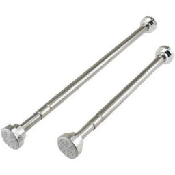 Silver 85To140Cm Heavy Duty Extendable Telescopic Shower Curtain Pole Rail Rod Bath Door Window
