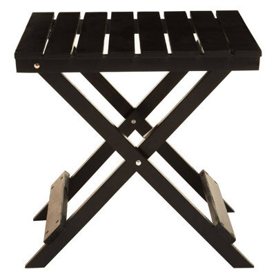 Orsina Black Wood Folding Table, Outdoor Robust Collapsible Folding Table For Garden, Coffee Table For Outdoor - image 1