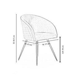 Life Interiors Set Of 4 Red Vittorio Velvet Dining Chairs With Black Metal Legs, Quilted Design Modern Accent Chair - thumbnail 6