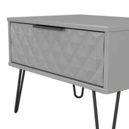 Anzio Matt Dusk Grey 1 Drawer Non-Extendable Side Table (H)407mm (W)575mm (D)395mm - thumbnail 4