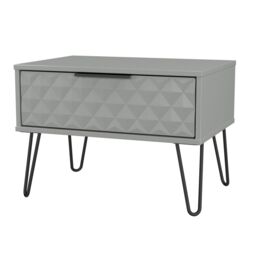 Anzio Matt Dusk Grey 1 Drawer Non-Extendable Side Table (H)407mm (W)575mm (D)395mm - thumbnail 3