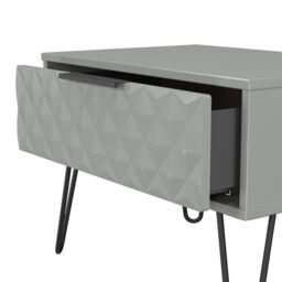 Anzio Matt Dusk Grey 1 Drawer Non-Extendable Side Table (H)407mm (W)575mm (D)395mm - thumbnail 5