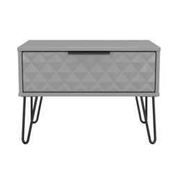 Anzio Matt Dusk Grey 1 Drawer Non-Extendable Side Table (H)407mm (W)575mm (D)395mm - thumbnail 2