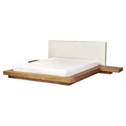 Beliani Bed Boucle Zen 160 X 200 Cm (Eu King Size) Natural Ash Wood - thumbnail 6
