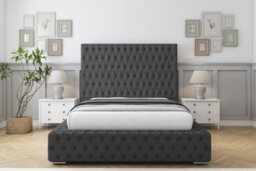 "Sloomy Ambassador Graphite Dumfries Bed Frame With Mattress With 50""  Upholstered Headboard 6' Super King" - thumbnail 1