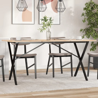 Berkfield Dining Table Legs X-Frame 140X60X73 Cm Steel - image 1