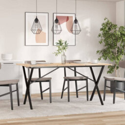 Berkfield Dining Table Legs X-Frame 140X60X73 Cm Steel - thumbnail 3