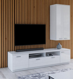 Impact Furniture Living Room Furniture Set Wide Tv Unit Wall Cabinet Storage White Gloss Modern Sol - thumbnail 4