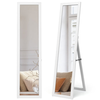 Costway Full-Length Wood Frame Mirror Freestanding/wall Mounted Mirror For Cloakroom - image 1