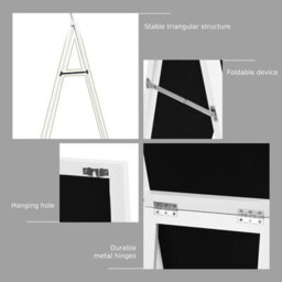 Costway Full-Length Wood Frame Mirror Freestanding/wall Mounted Mirror For Cloakroom - thumbnail 9