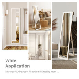 Costway Full-Length Wood Frame Mirror Freestanding/wall Mounted Mirror For Cloakroom - thumbnail 7