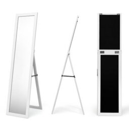 Costway Full-Length Wood Frame Mirror Freestanding/wall Mounted Mirror For Cloakroom - thumbnail 2