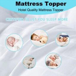 10Cm Deep Thick Hotel Quality Mattress Topper, 190X120Cm, White - thumbnail 5