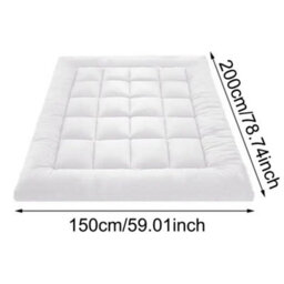 10Cm Deep Thick Hotel Quality Mattress Topper, 190X120Cm, White - thumbnail 2