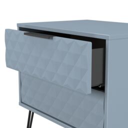 Anzio Matt Denim Blue 2 Drawer Non-Extendable Bedside Table (H)574mm (W)575mm (D)395mm - thumbnail 4