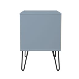 Anzio Matt Denim Blue 2 Drawer Non-Extendable Bedside Table (H)574mm (W)575mm (D)395mm - thumbnail 5