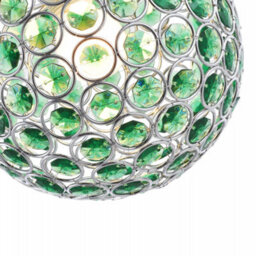 Happy Homewares Modern Round Globe Easy Fit Pendant Shade With Small Green Acrylic Bead Jewels - thumbnail 4