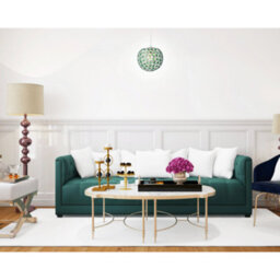 Happy Homewares Modern Round Globe Easy Fit Pendant Shade With Small Green Acrylic Bead Jewels - thumbnail 6