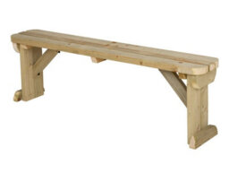 Arbor Garden Solutions Hollies Wooden Bench, Rounded Outdoor Garden Fence Seat(6Ft, Natural Finish) - thumbnail 1