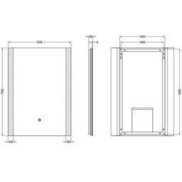 Hudson Reed 700 X 500mm Led Touch Sensor Frameless Bathroom Mirror With Demister (Ip44) - thumbnail 3