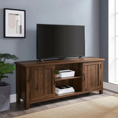 "Centurion Supports Ranch Walnut Dual Compartment Storage 6-Shelf Up To 65"" Flat Screen Tv Cabinet" - image 1