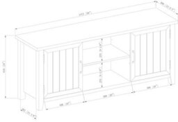"Centurion Supports Ranch Walnut Dual Compartment Storage 6-Shelf Up To 65"" Flat Screen Tv Cabinet" - thumbnail 7