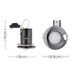 Valuelights Downlight Fire Rated Ip65 Black Chrome Ceiling Light Fitting 6 Pack - thumbnail 6