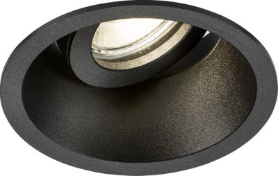Luminosa Lighting Luminosa Knightsbridge Dipa Single Tilt Round Anti-Glare Downlight Black - Dib1Trb - image 1