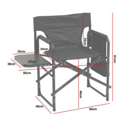 Andes Aluminium Folding Camping/garden/fishing Directors Chair With Side Table - thumbnail 7