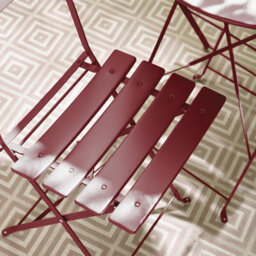 Furniturebox Cabo Garden Bistro Set 2 Seat Metal Garden Table & Chairs Bistro Table Set - Balcony Outdoor Patio Bistro Set - Berry - thumbnail 5