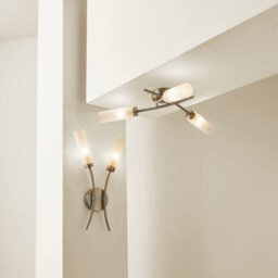 Valuelights Maya 3 Way Curved Cross Over Design Brushed Chrome Ceiling Light Fitting For Living Room Hallway - thumbnail 6
