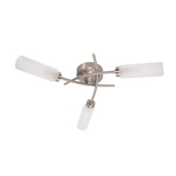 Valuelights Maya 3 Way Curved Cross Over Design Brushed Chrome Ceiling Light Fitting For Living Room Hallway - thumbnail 2