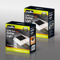Taylor & Brown White Super Bright 6 Smd Led Solar Powered Gutter Fence Wall Lights, Energy Saving Outdoor Garden Lamps - thumbnail 3