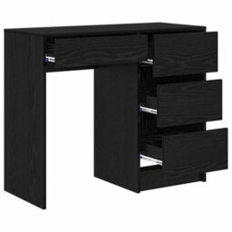 Berkfield Modern Black Oak Writing Desk Black Oak Particle Board, Laminate Compact - thumbnail 5