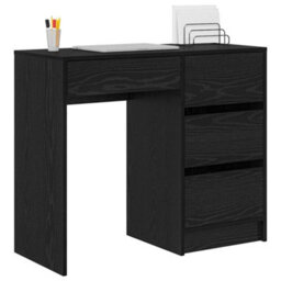 Berkfield Modern Black Oak Writing Desk Black Oak Particle Board, Laminate Compact - thumbnail 3