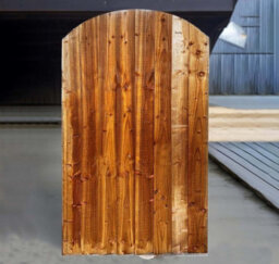 Feather Edge Dome Flat Top Semi-Braced Wooden Garden Gate 90X90Cm Pack 1 - thumbnail 3