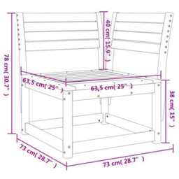Walplus Garden Sofa Corner 73X73X78 Cm Solid Wood Pine - Cushion Not Included - thumbnail 8