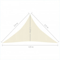 Berkfield Sunshade Sail 160 G/m2 Cream 3.5X3.5X4.9 M Hdpe - thumbnail 6