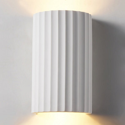 Harper Living Modern Wall Light, 2Xgu10 Cap Type Up And Down Wall Light, White Ceramic Paintable Shade With Wave Pattern - image 1
