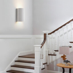 Harper Living Modern Wall Light, 2Xgu10 Cap Type Up And Down Wall Light, White Ceramic Paintable Shade With Wave Pattern - thumbnail 2