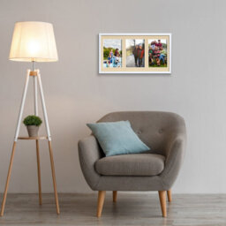 AK Frames 40X20Cm White Sleek Multi Photo Frame With Ivory Mount - Holds 3 Apertures (3X) 6X4 Photos - thumbnail 3
