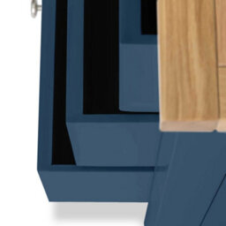 Farro Navy Xl 2 Over 3 Chest Of Drawers Fully Assembled - Painted With Oak Top By Roseland Furniture - thumbnail 8