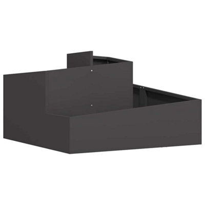Berkfield Modern Garden Planter Black 80 X 80 X 50 Cm Cold-Rolled Steel