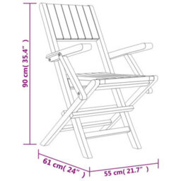 Berkfield Folding Garden Chairs 8 Pcs 55X61X90 Cm Solid Wood Teak - thumbnail 5
