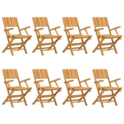 Berkfield Folding Garden Chairs 8 Pcs 55X61X90 Cm Solid Wood Teak - thumbnail 2
